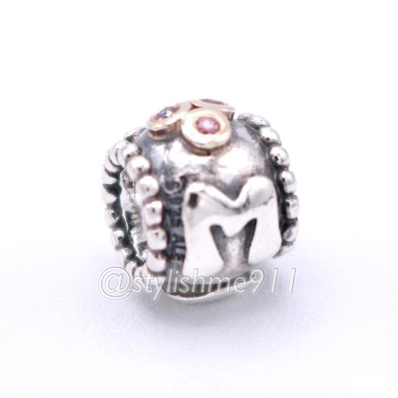 PANDORA Silver Mom Charm with 14K and pink CZ - 790574CZS - Picture 7 of 11